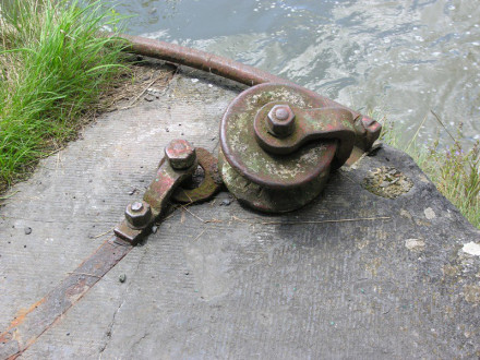 detail of disused lock near Ronquières, Belgium
