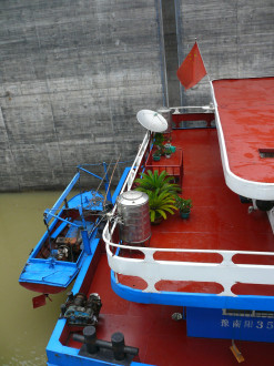 Homely boat, Three Gorges Dam, Yangtze River, Hubei, China