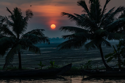 India - Kerala - Backwaters - Sunset - 4397