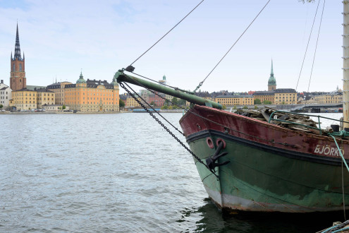 8079 Fotos aus Stockholm, der Hauptstadt Schwedens; ehem. Hafenanlage am Söder Mälarstrand  - jetzt Liegeplätze für Hausboote.
