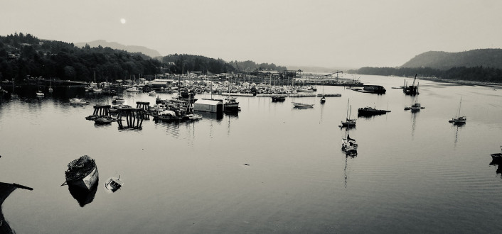 sunken Boats in Ladysmith Harbour on Vancouver Island