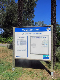 Canal du Midi, écluse (simple) de Villedubert, commune de Villedubert, Aude.