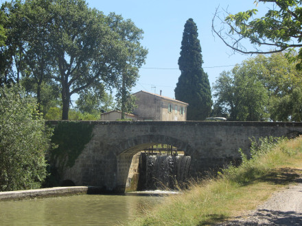 Canal du Midi, écluse de Saint Martin (sens Etang de Thau Toulouse), commune de Blomac, Aude.