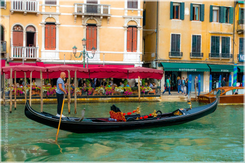 Venedig, Gondoliere auf dem Canale Grande