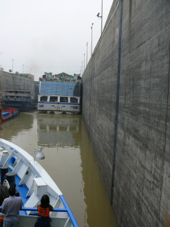 Going in to the giant locks of the Three Gorges Dam, Yangtze River, Hubei, China