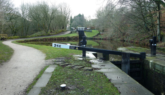 Locks 34E and 35E Marsden Huddersfield Narrow Canal Yorkshire