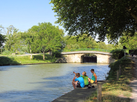 Canal du Midi, écluse (simple) de Guerre (sens Etang de Thau Toulouse), commune de Saint Martin Lalande, Aude.