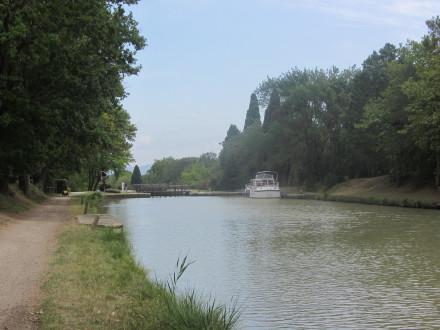 Canal du Midi, écluse (double) de Lalande, commune de Carcassonne, Aude.