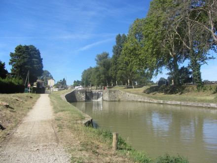 Canal du Midi, écluse de Fresquel Simple (sens Etang de Thau Toulouse), commune de Carcassonne, Aude.