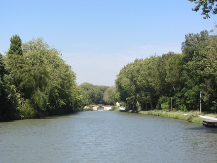 Canal du Midi, 28e bief (bief de La Criminelle, 0 km 498, sens Etang de Thau Toulouse).