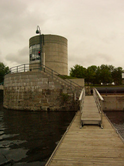 Locks tower on the Lachine Canal at the Old Port (Montréal, Québec)